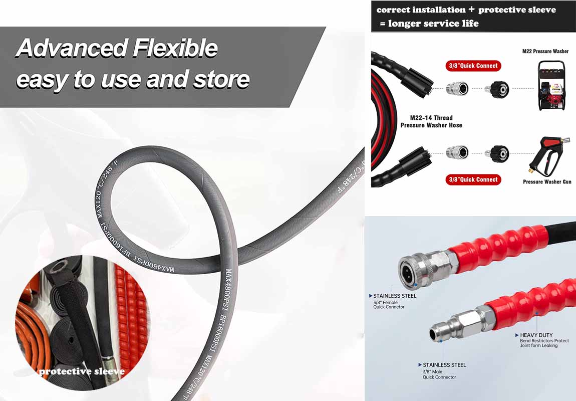 cleaner pipe supplier sale pressure washer hose fitting and protective sleeve