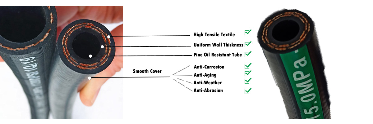 hydraulic hose supplier produced smooth en 853 2te